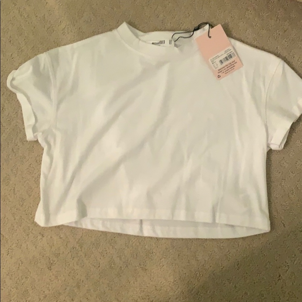 White Cropped Tee